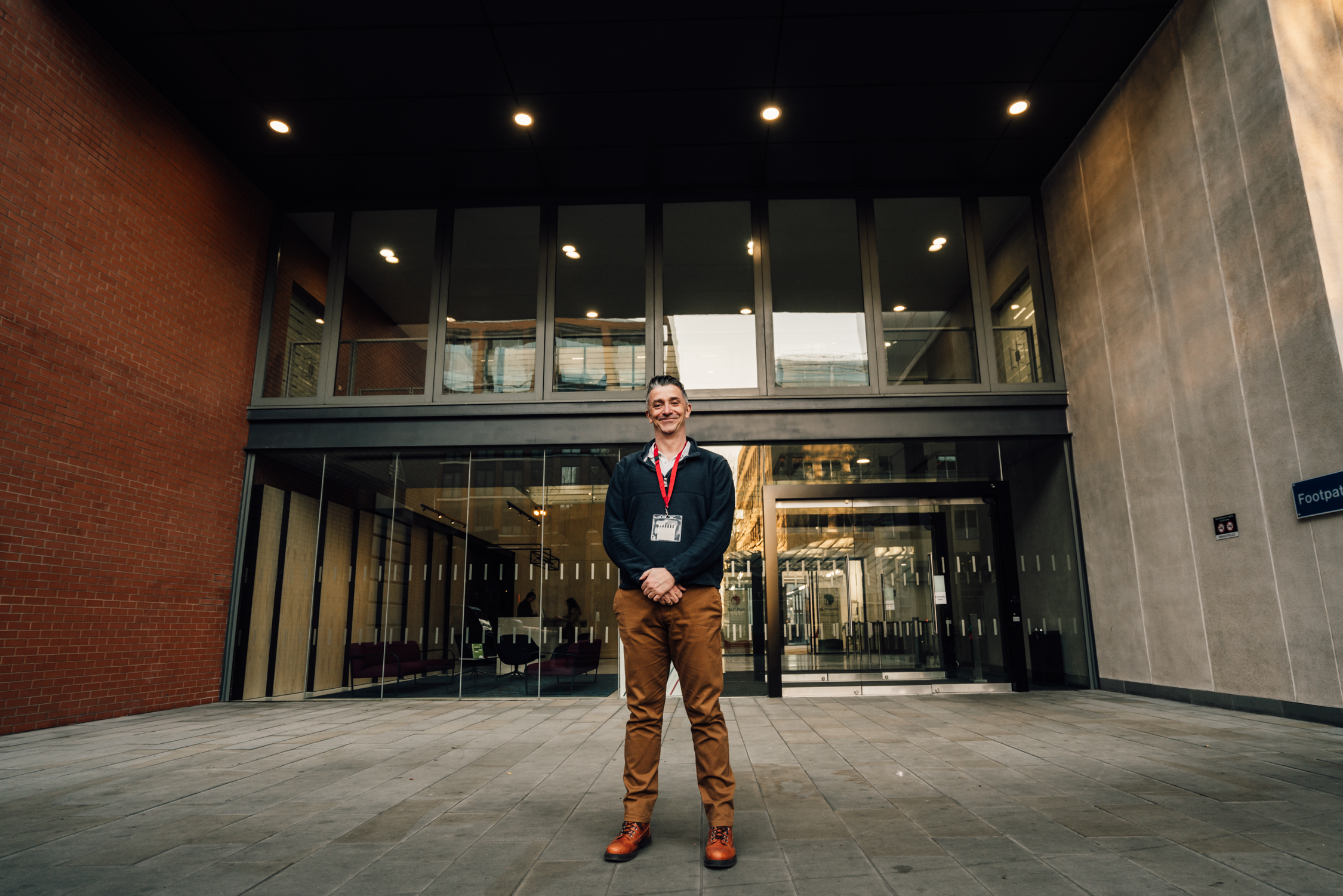 Ian Walters outside new office